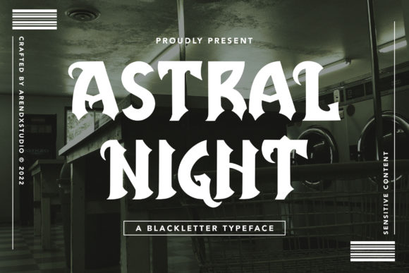 Astral Night Typeface for Dark and Vintage Designs