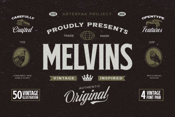 Melvins Font Set for Campaign Creatives