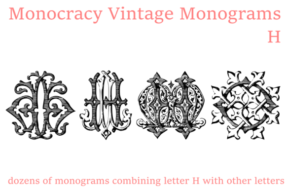 Vintage Monograms H Typeface for Web Design